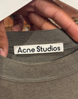 ACNE STUDIOS OVERSIZED LOGO DISTRESSED TEE ‘SAGE’