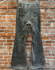 RICK OWENS FW25 BOLAN BOOT CUT DENIM ‘BLACK WASHED FOIL’