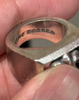 CHROME HEARTS FRAMED FLEUR BLOCK RING SIZE 7 ‘SILVER’
