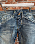EVISU EU EXCLUSIVE THRASHED DENIM 'VINTAGE BLUE/IVORY'