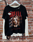 AFTER-HRS KURT COBAIN WAFFLE LAYERED TEE ‘BLACK’