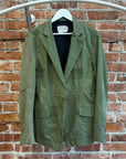 GREG LAUREN PATCHWORK MILITARY BLAZER ‘GREEN’