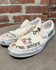 PALY HOLLYWOOD 1 OF 1 HAND PAINTED VANS SLIP ONS ‘WHITE’