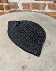 PRADA RAFFIA CROCHET BUCKET HAT ‘BLACK’