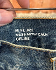 CELINE WIDE LEG DISTRESSED DENIM JEANS ‘BLUE’