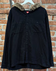 SUPREME FW24 FUR HOODED FLANNEL ‘BLACK’