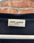 SAINT LAURENT FW14 RABBIT FOOT TEE ‘NAVY’