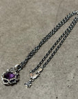 DEAL DESIGN PURPLE ROSE NECKLACE ‘SILVER’