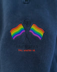 BALENCIAGA FW18 PRIDE FLAG OVERSIZED QUARTER ZIP ‘NAVY’
