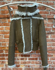RICK OWENS PORTERVILLE SHEARLING BOMBER ‘BROWN’