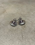 VIVIENNE WESTWOOD MINI ORB SILVER EARRINGS ‘PURPLE’