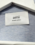 AMI PARIS HEART LOGO HEATHER TEE ‘BLUE’