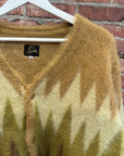 NEEDLES OVERSIZED MOHAIR DIAMOND CARDIGAN ‘YELLOW’