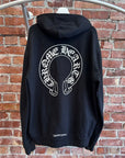 CHROME HEARTS HORSESHOE FLORAL ZIP UP HOODIE ‘BLACK’