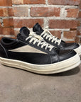 RICK OWENS MAINLINE LEATHER VINTAGE SNEAKERS ‘BLACK’