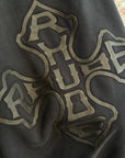 RHUDE CROSS MONOGRAM PULLOVER HOODIE ‘BLACK’