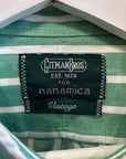 NANAMICA PINSTRIPE BUTTON UP ‘GREEN/WHITE’