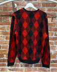 SUPREME SS18 BRUSHED ARGYLE CARDIGAN ‘RED’