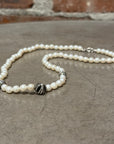 CHROME HEARTS CROSSBALL PEARL NECKLACE ‘WHITE’