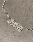 VIVIENNE WESTWOOD 2D ORB SPELLOUT CHOKER NECKLACE ‘SILVER’