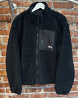 STUSSY REVERSIBLE FLEECE BOMBER JACKET ‘BLACK’