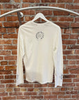 CHROME HEARTS VINTAGE DAGGER FLORAL CROSS LONGSLEEVE ‘WHITE’