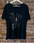 SAINT LAURENT FW14 RABBIT FOOT TEE ‘NAVY’