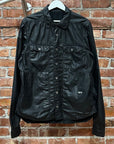 RICK OWENS DRKSHDW WAXED NYLON TRUCKER JACKET ‘BLACK’