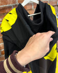 KAPITAL RECONSTRUCTED PATCHWORK SMILEY HOODIE ‘BLACK/YELLOW’