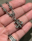 CHROME HEARTS TINY-E BS FLEUR NECKLACE ’SILVER’