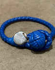 BOTTEGA VENETA INTRECCIATO LEATHER BRACELET ‘BLUE’