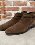 SAINT LAURENT WYATT JODHPUR LOW SUEDE BOOTS ‘BROWN’