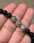 CHROME HEARTS 10MM OBSIDIAN 5-BEAD BRACELET ‘BLACK’