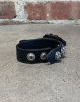 CHROME HEARTS ADJUSTABLE CROSS BALL LEATHER BRACELET ‘BLACK’