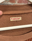 KAPITAL GRIZZLY FLEECE SMILEY CREWNECK ‘TERRACOTTA’
