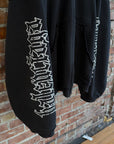 BALENCIAGA FW25 BLACKLETTER SCRIPT PULLED ZIP HOODIE ‘BLACK’