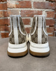 GUCCI MONOGRAM TENNIS HIGHTOP SNEAKERS ‘BROWN’