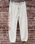 GUCCI ECRU JERSEY LOGO LOUNGE SWEATPANTS ‘CREAM’