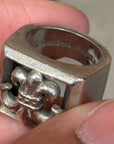 CHROME HEARTS FRAMED FLEUR BLOCK RING SIZE 7 ‘SILVER’