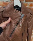 BALENCIAGA FW10 BIKER LEATHER JACKET ‘BROWN’