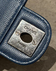 CHANEL QUILTED CAVIAR MINI WALLET BAG ON CHAIN ‘NAVY’