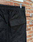 RICK OWENS POPLIN DROP CROTCH DRAWSTRING PANTS ‘BLACK’