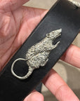 ENFANTS RICHES DEPRIMES FW25 RAT CHASE LEATHER BELT ‘BLACK/SILVER’