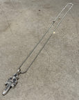 CHROME HEARTS BLACK DIAMOND DOUBLE DAGGER NECKLACE ‘SILVER’