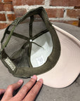 KAPITAL THE DENIM DIED TRUCKER HAT 'OLIVE'