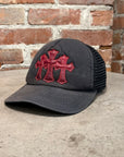 CHROME HEARTS TRIPLE CROSS TRUCKER HAT ‘OXBLOOD’