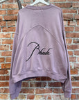 RHUDE LOGO PRINT SLOUCHY CREWNECK ‘MAUVE’