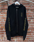 CHROME HEARTS OLIVE VERTICAL SCRIPT ZIP HOODIE ‘BLACK’
