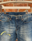 EVISU LOT 005 OFFSET GULL PRINT DENIM ‘BLUE/IVORY’