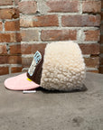 KAPITAL SHERPA EAR FLAP TRUCKER HAT ‘BROWN/PINK’